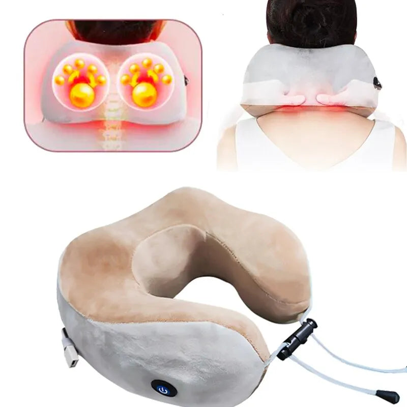 Portable U Shaped Neck Massager Electric Shoulder Massage Kneading Cervical Vibrator Pillow
